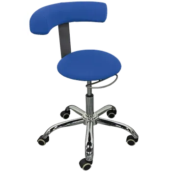 LZ 85 židle lékařská, kříž chrom, ekokůže modrá