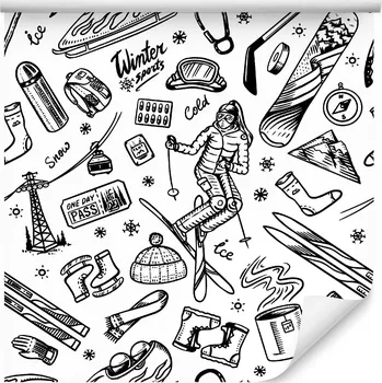 Fototapeta Tapeta pro mládež ZIMNÍ SPORTY Lyžování 3D