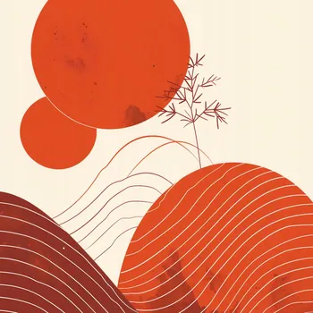 Plakát Plakát Teplo Červeně bez rámu 50 x 50 cm