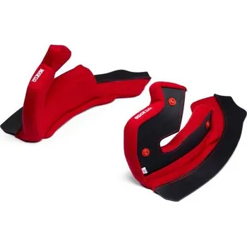Helma na motorku Sparco Náhradní Lícní Vycpávky pro Přilby Stealth RF XXL (62cm) Červená