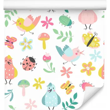 Fototapeta Tapeta pro děti zvířátka květiny listy příroda