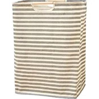 Koš na prádlo Koš na prádlo Organizér na hračky Přírodní Hygge 60l Skandinávský Eko Pruhy2