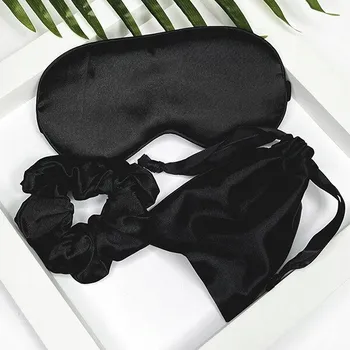 Čelenka Saténová souprava černá: čelenka, gumička a sáček