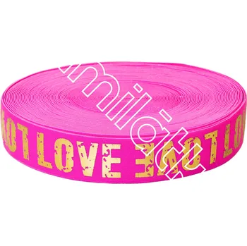 Textilie Pruženka fuchsiová LOVE 4 cm