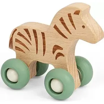 Dřevěná hračka Bigjigs Toys Zvířátko na kolečkách Safari Zebra