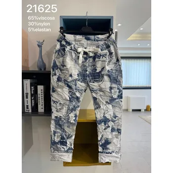 Dámské kalhoty Kalhoty do gumy s potiskem 21625 barva: zelená-mint