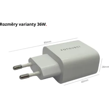 Rychlonabíječka USB Adaptér do Sítě EU Plug do Zásuvky USB-C Výběr Variant 36W