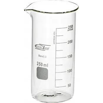 Sklenice Skleněná kádinka 250 ml vysoká Chemland