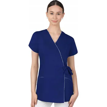 Pracovní zástěra 50 DÁMSKÝ ZAVINOVACÍ LÉKAŘSKÝ PLÁŠŤ / HALENA / TUNIKA, KOSMETICKÝ ZÁSTĚRA, MODEL 322