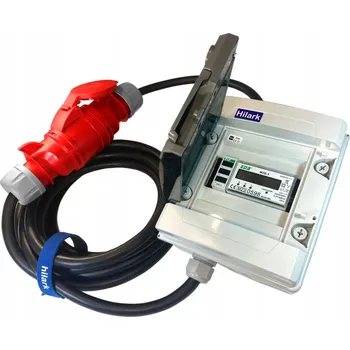 Napájecí kabel PRODLUŽOVACÍ KABEL silový H07RN-F 5x4 32A s měřičem energie a voltmetrem 1m