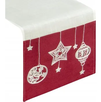 Prostěradlo Běhoun bílý, odstíny červené 175 x 33 cm