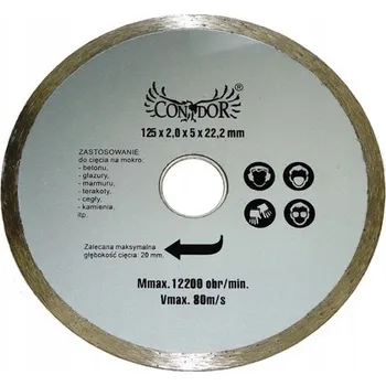 Řezný kotouč DIAMANTOVÝ KOTOUČ NA MOKRO PLNÝ 125 mm