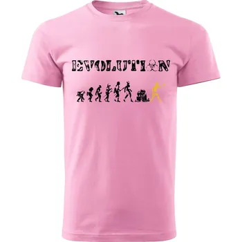 Pánské tričko DOBRÝ TRIKO Pánské tričko s potiskem Evolution zombie Velikost: 2XL, Barva: Růžová