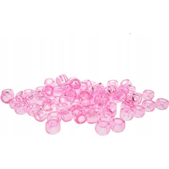 Dětské navlékací korálky KORÁLKY do vlasů na copánky 50 ks růžové