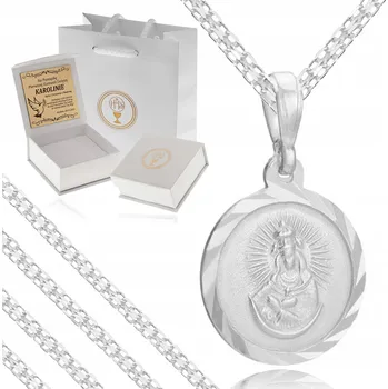 Řetízek STŘÍBRNÝ ŘETÍZEK K PRVNÍMU SVATÉMU PŘIJÍMÁNÍ S MEDAILONKEM RYZOST 925 PAMÁTKA NA PRVNÍ SVATÉ PŘIJÍMÁNÍ