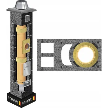 Komín Keramický komín systémový komínový systém KW+W2 fi 200 6m Standard 36x74