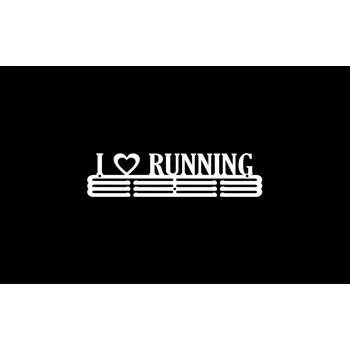 Věšák I Love Running #3 - BÍLÝ - Věšák na medaile 40 cm