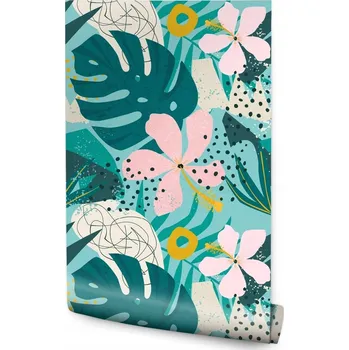 Fototapeta Tapeta Módní Barevné Listy a Květiny /246611651