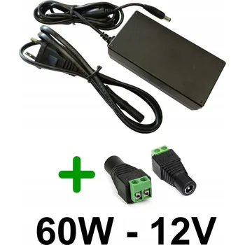 Napájecí zdroj pro osvětlení ZÁSUVKOVÝ NAPÁJECÍ ZDROJ 12V 60W DESKTOP + ZÁSUVKA