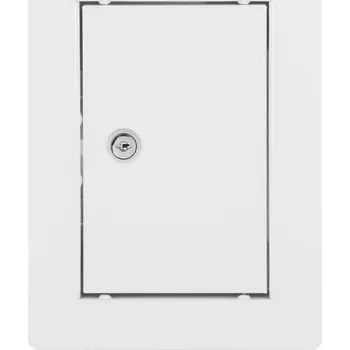 Obraz REVÍZNÍ DVÍŘKA KOVOVÁ BÍLÁ 10x15 NA ZÁMEK