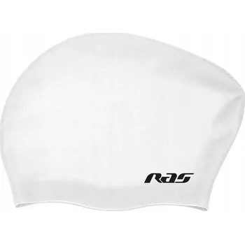 Čepice Silikonová plavecká čepice na dlouhé vlasy RAS bílá