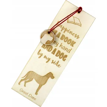 Doplněk ke knize Německá doga gravírovaná záložka do knihy se psem, jméno psa