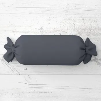 Dekorativní polštářek Polštář válec bonbon Rongo RG-017 Tmavě šedý 15x40 cm