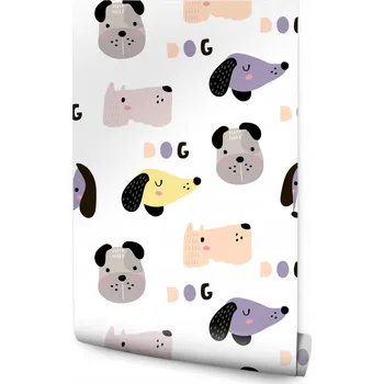 Fototapeta Tapeta do dětského pokoje BAREVNÉ Pejsci Nápisy