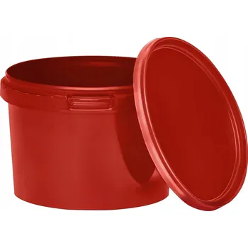 Dóza na potraviny Kbelík 0,5L na potraviny ČERVENÝ s víkem