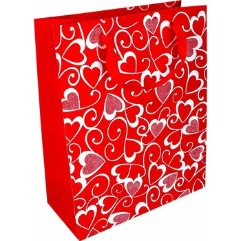 Dárková taška Vixon Dárková taška růžová se srdíčky V-203