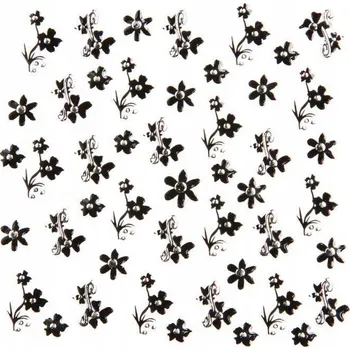 samolepka Samolepky na nehty Niko , květiny se zirkony, stříbrné