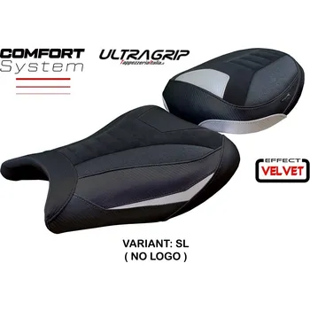 Moto sedlo TPZ Italia potah sedla Suzuki GSX R 1300 Hayabusa (21-25) Denia velvet ultragrip comfort model potah sedla: bez loga SL (silver)