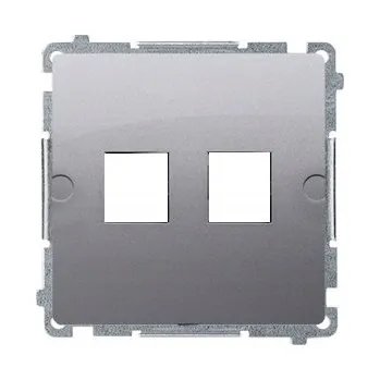 Elektrická zásuvka Internetová a telefonní zásuvka nástěnná Simon stříbrná