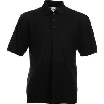 Pánská móda Fruit of the Loom Polokošile 65/35 Pique Polo, krátký rukáv COT16340200201-black S Černá