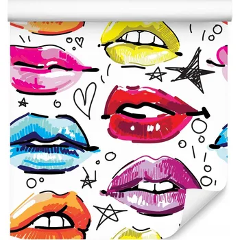 Fototapeta Tapeta pro teenagery Barevné rty Pop-art Vzory