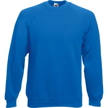 pracovní mikina Fruit of the Loom Mikina Classic Raglan Sweat, raglánová COT16221645003-royal blue L Modrá královská