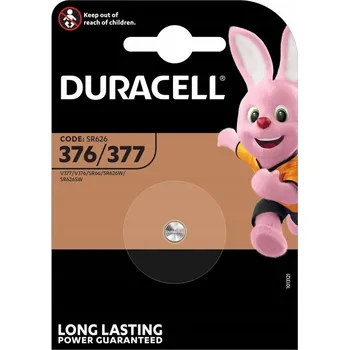 Článková baterie 1x Stříbrná baterie Duracell 377 376 SR626SW 626