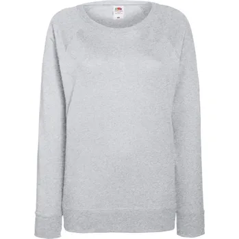 pracovní mikina Fruit of the Loom Mikina Lady-Fit LW Raglan Sweat, raglánová, dámská COT16214661001-heather gre S Melír šedá