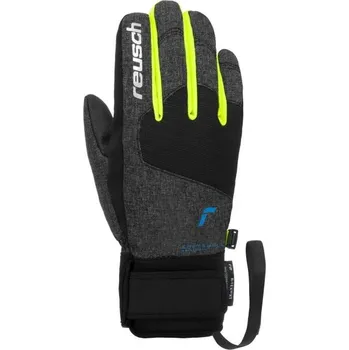 Dětské zimní rukavice Reusch SIMON R-TEX&reg; XT JUNIOR 5 Černá, Tmavě šedá, Žlutá, Bílá