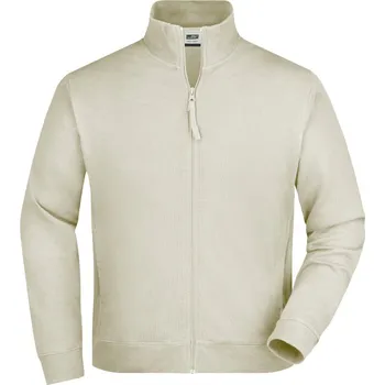 pracovní mikina James & Nicholson Mikina JN 58 na zip COT02005805205-stone 2XL Šedá kamenně