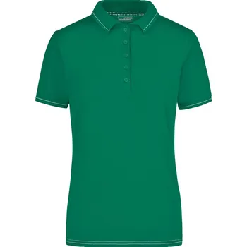 James & Nicholson Polokošile JN 568, žerzejová, elastická, krátký rukáv, dámská COT02056858603-irish green L Zelená irish/bílá