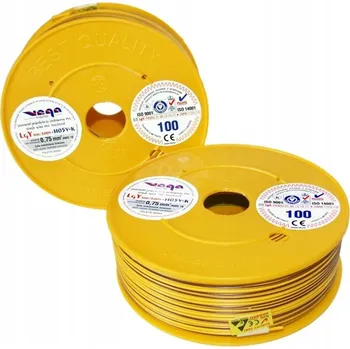 elektrický kabel Vodič LGY/H05V-K 0,75 mm2 100 m Žluto-Hnědý