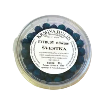 Návnadová surovina Krmiva Hulín Extrudy měkčené Švestka 30 g