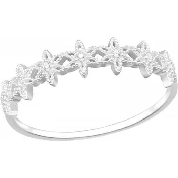 Prsten Stříbrný prsten FLOWER se Zirkony Velikost: 8/57-58 Ag 925/1000