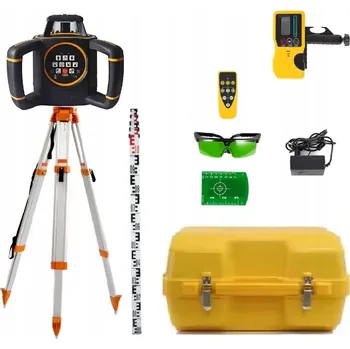 Měřící laser Rotační laser VEVOR-TOOL ZELENÝ, sada s 5m latí, stativem 800 mm a krytím IP54