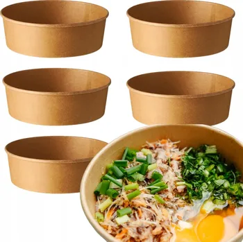 Jednorázové nádobí Kulaté nádoby na salát 1300 ml 50 ks