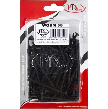 Vrták ŠROUB FOSFÁTOVANÝ Vruty do sádrokartonu kov 3,5x55 100 ks