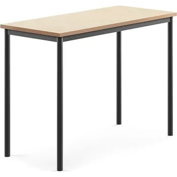 Jídelní stůl Stůl SONITUS, 1200x600x900 mm, antracitově šedé nohy, deska s linoleem, béžová