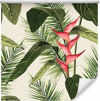 Fototapeta Tapeta do ložnice tropické květiny listy zeleň