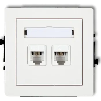 Elektrická zásuvka DECO Dvojitá telefonní zásuvka 2xRJ11, bílá